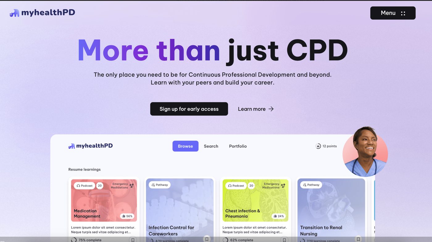 myhealthPD landing page — More than just CPD